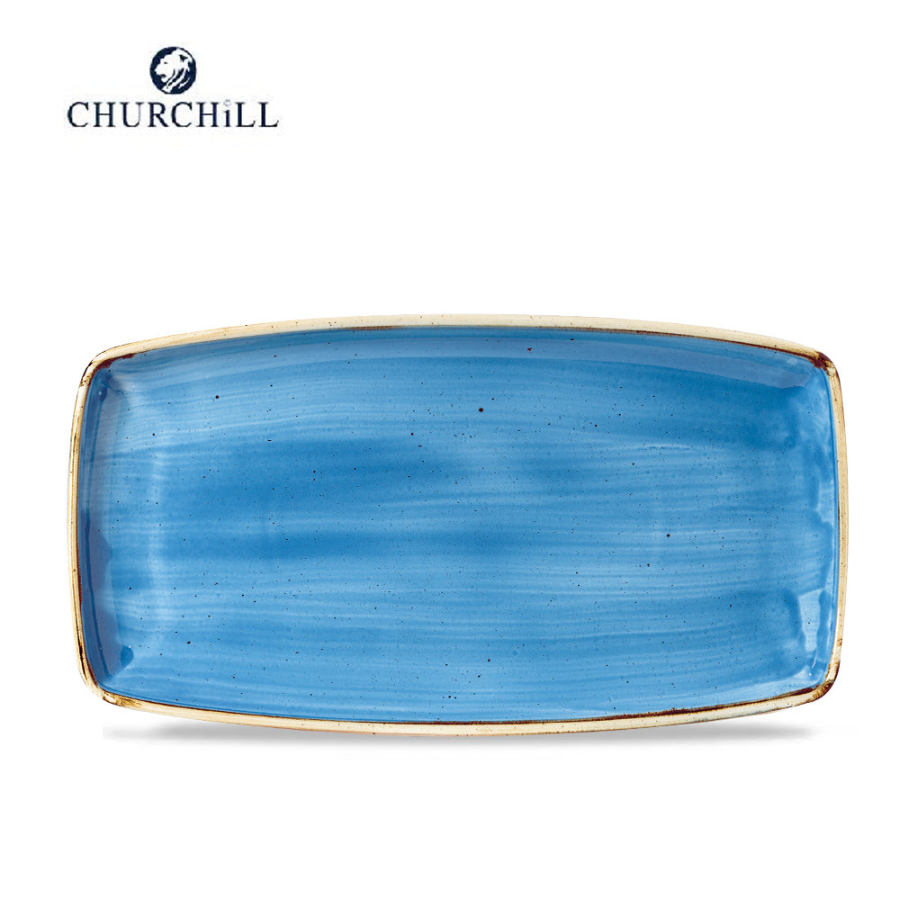 Piatto rettangolare stonecast cm.35x18,5 cornflower blue churchill