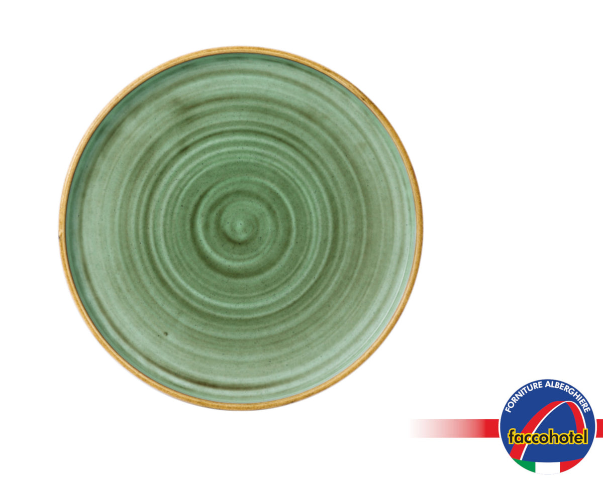 Piatto piano stonecast ø cm.26 chef's walled samphire green churchill