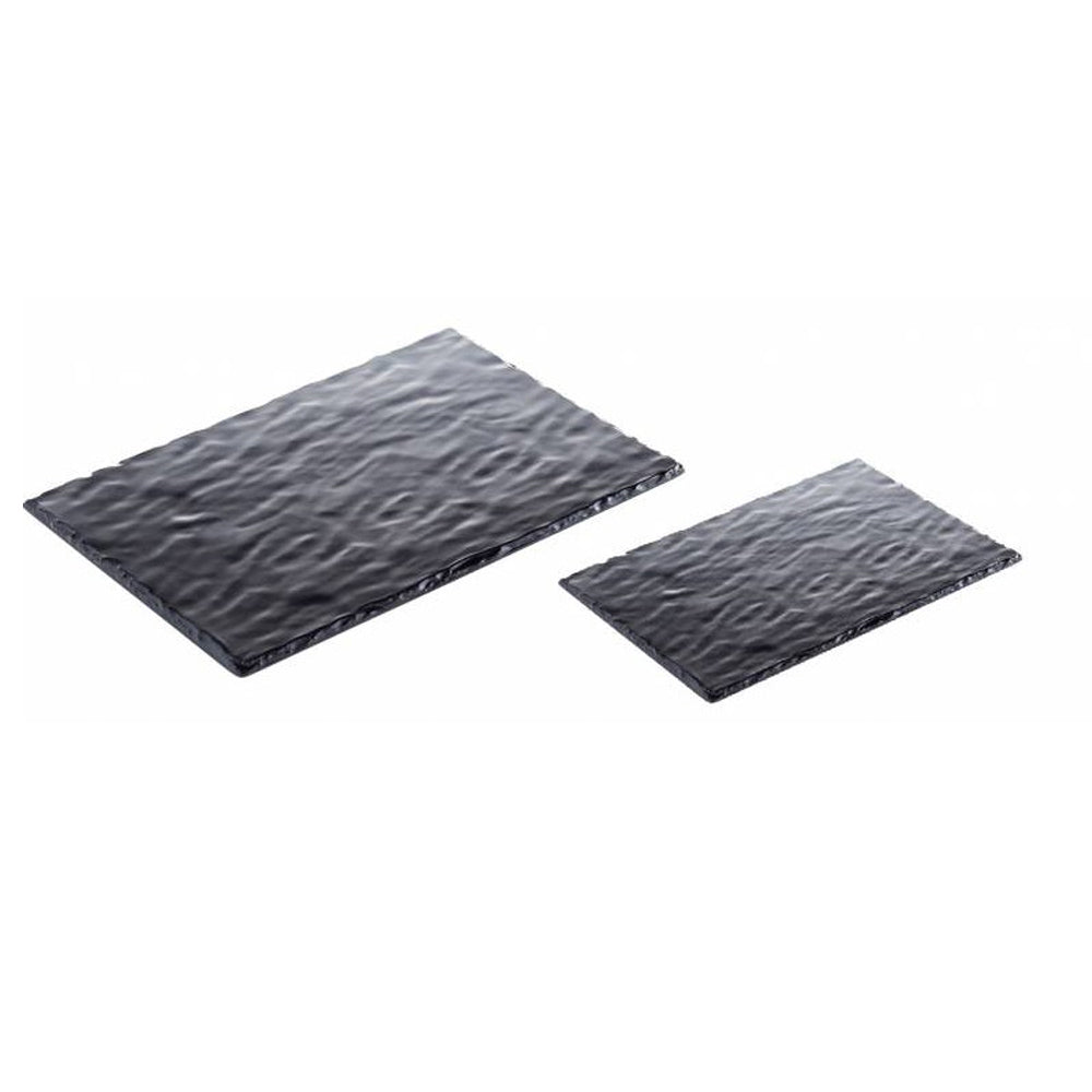 VASSOIO MELAMINA CM.53X16 NERO EFFETTO ARDESIA