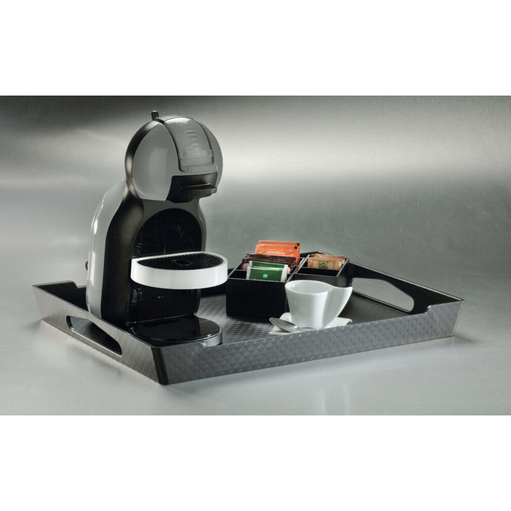 Vassoio plastica diamante capri cm.51x35 h.5 nero