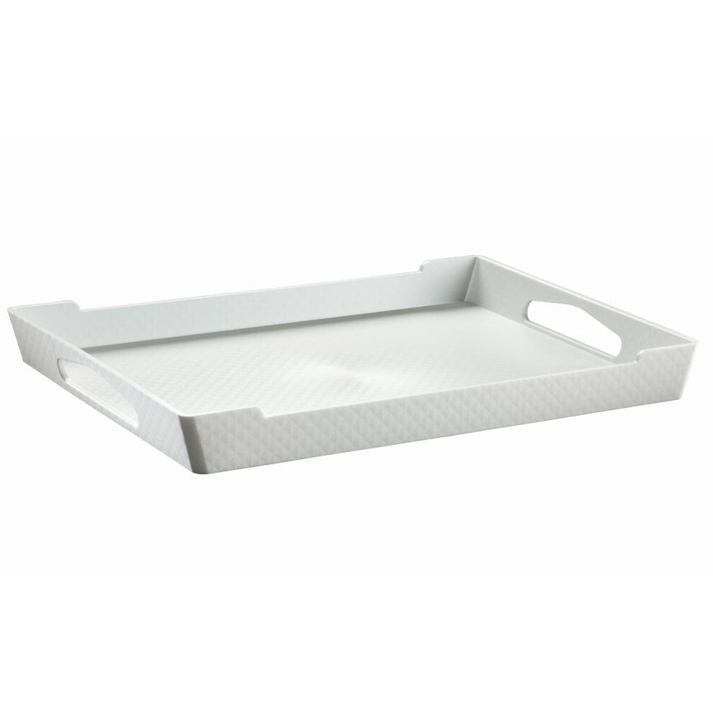 Vassoio plastica diamante capri cm.51x35 h.5 bianco