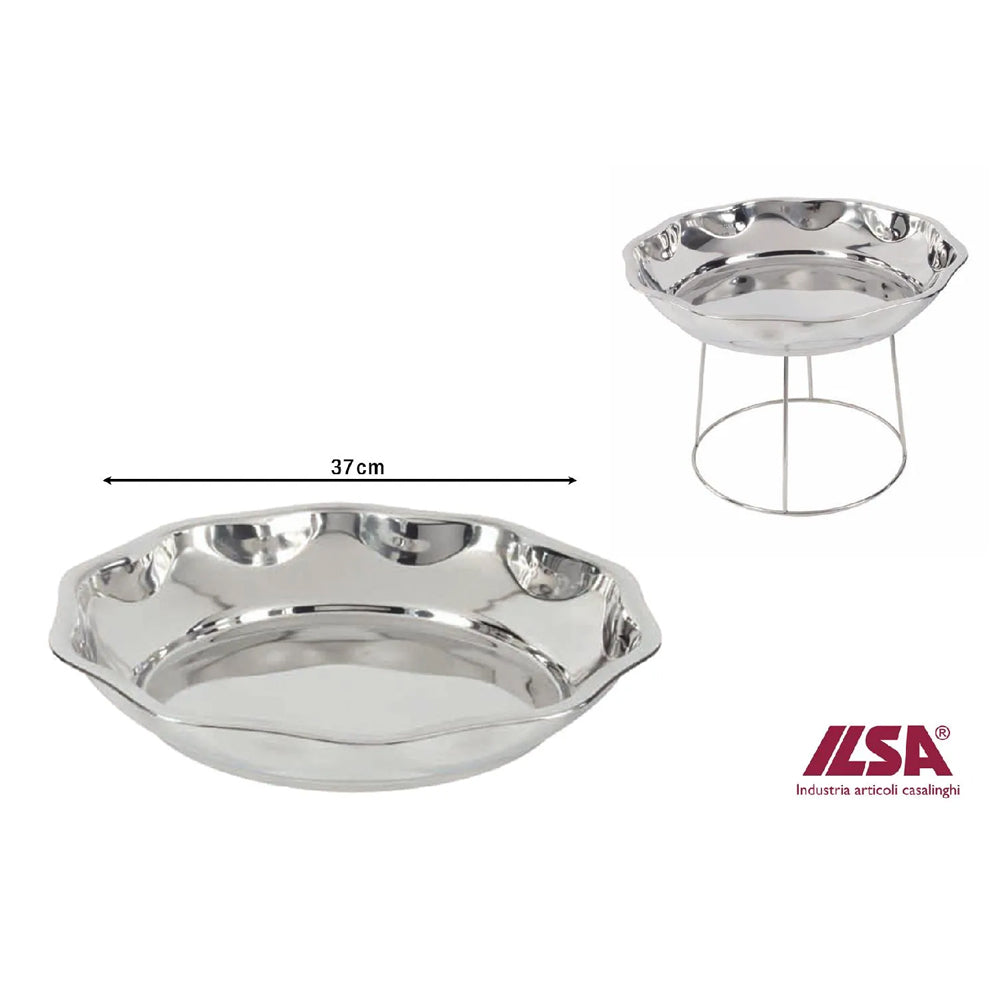 Vassoio inox rotondo per frutti di mare