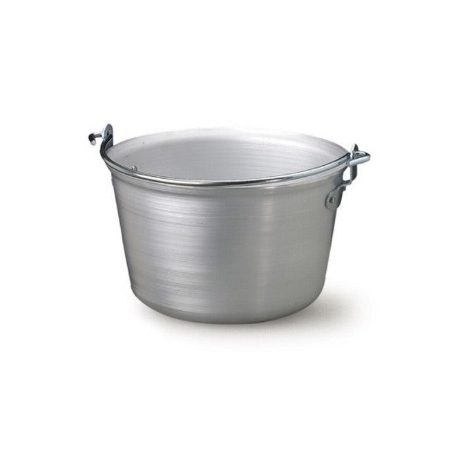 Paiolo alluminio conico manico arco cm.36 lt.16 h.20