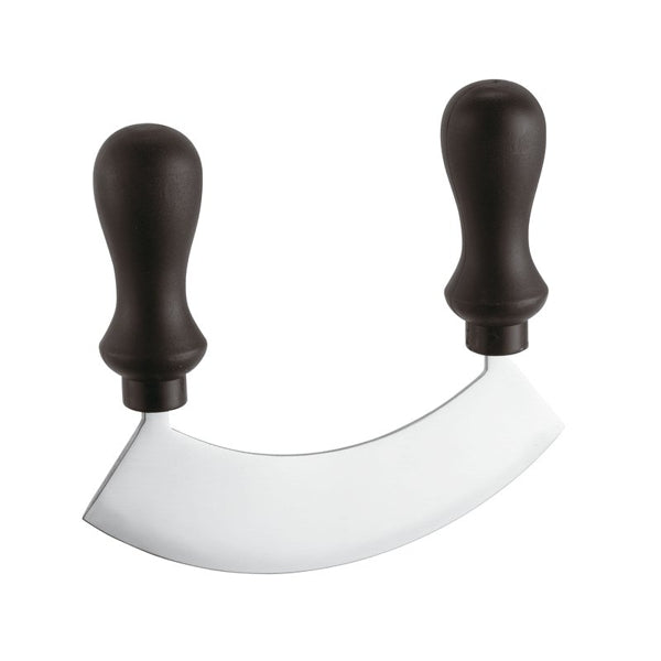 Coltello mezzaluna inox cm.14 manico nero
