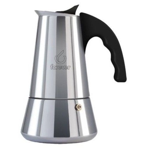 Caffettiera moka inox per induzione 6 tazze