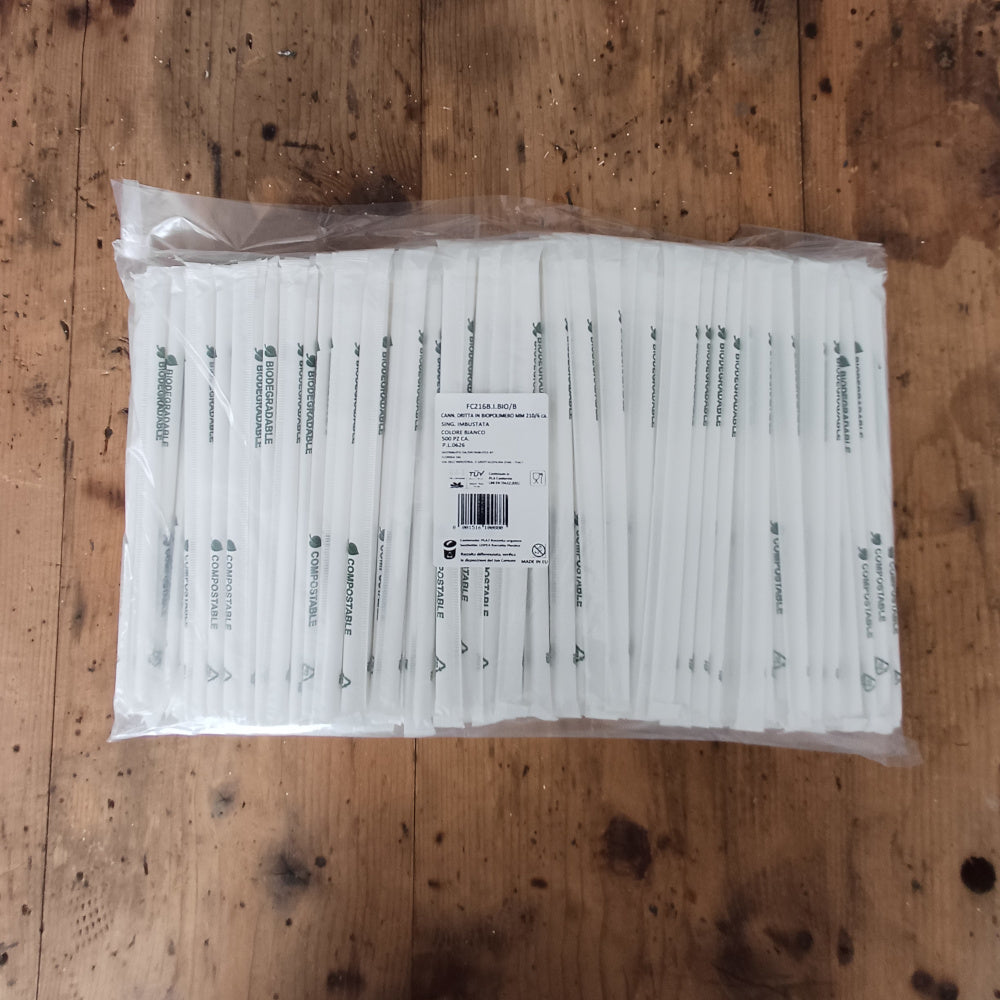 Cannuccia diritta in pla biocompostabile cm.21 pz.500 busta singola