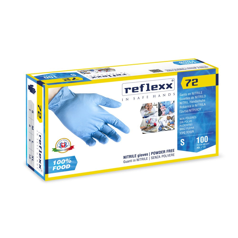 Guanto monouso nitrile reflexx 72 azzurro tg.l pz.100
