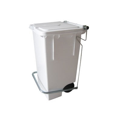Pattumiera plastica max coperchio ruote e pedale lt.80