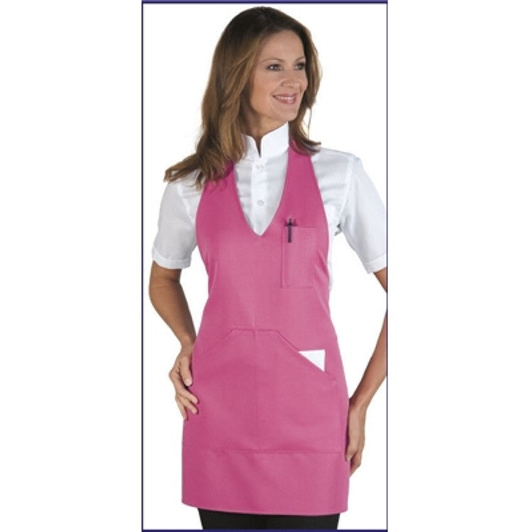 Grembiule bistro con pettorina fuxia