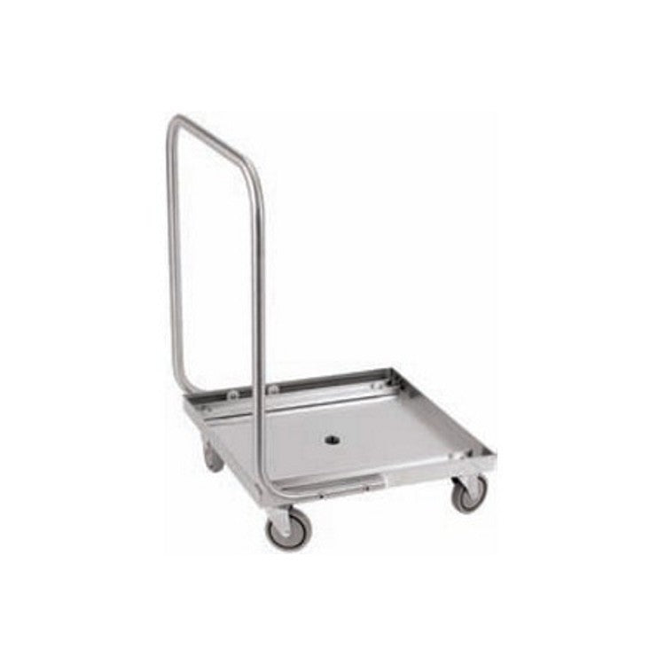 Carrello cesti lavastoviglie 50x50 in acciaio inox con ruote e rialzo