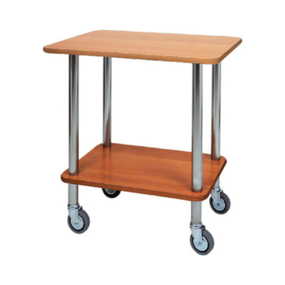 Carrello legno gueridon 2 piani cm.70x50 h.78 noce