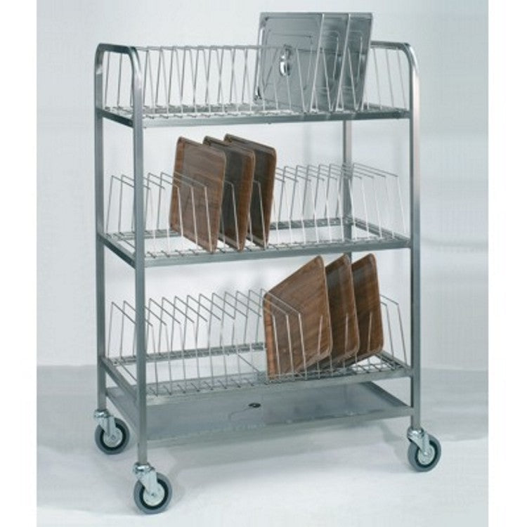 Carrello inox scolavassoi e coperchi 60 vassoi
