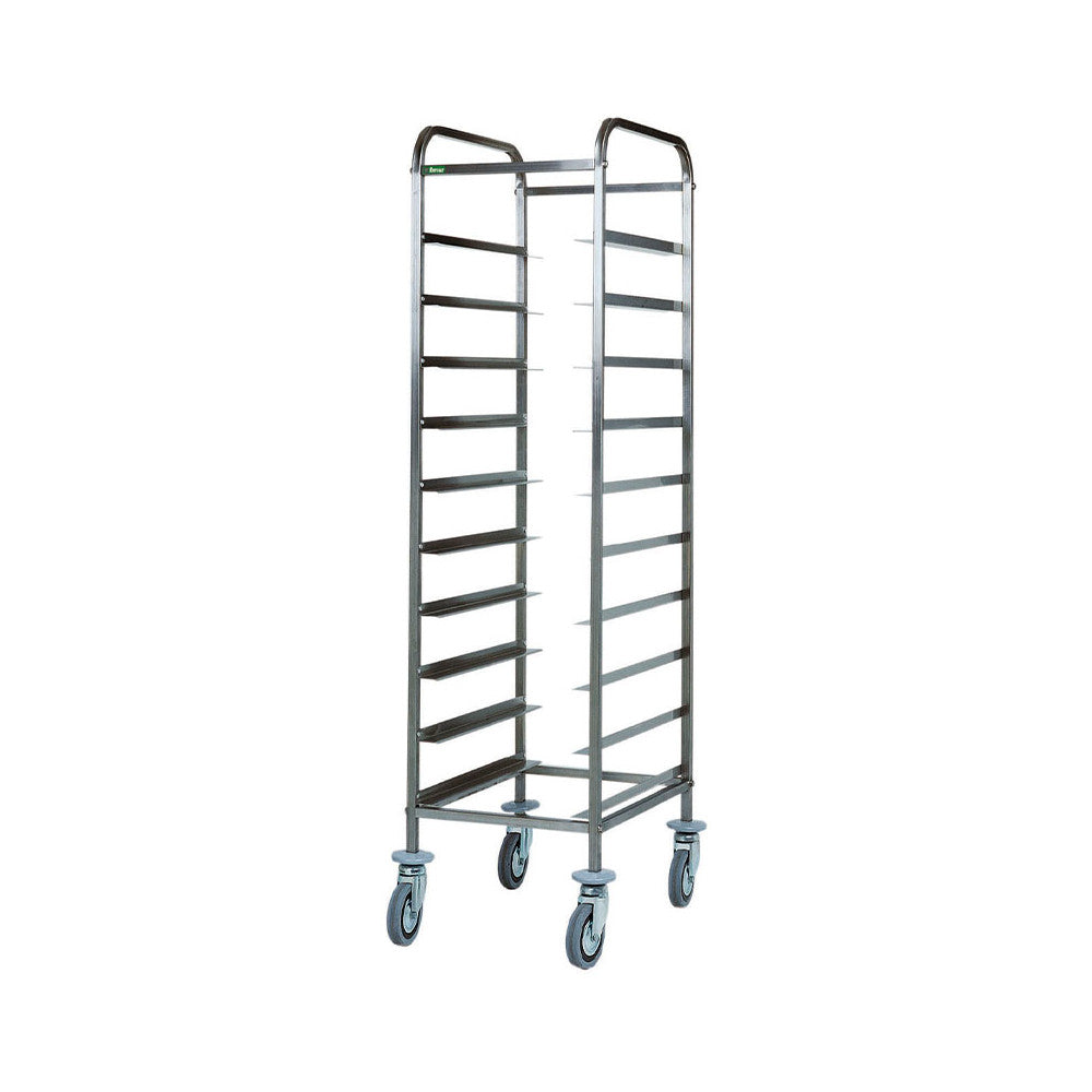Carrello inox portavassoi cm.53x32,5 10 vassoi