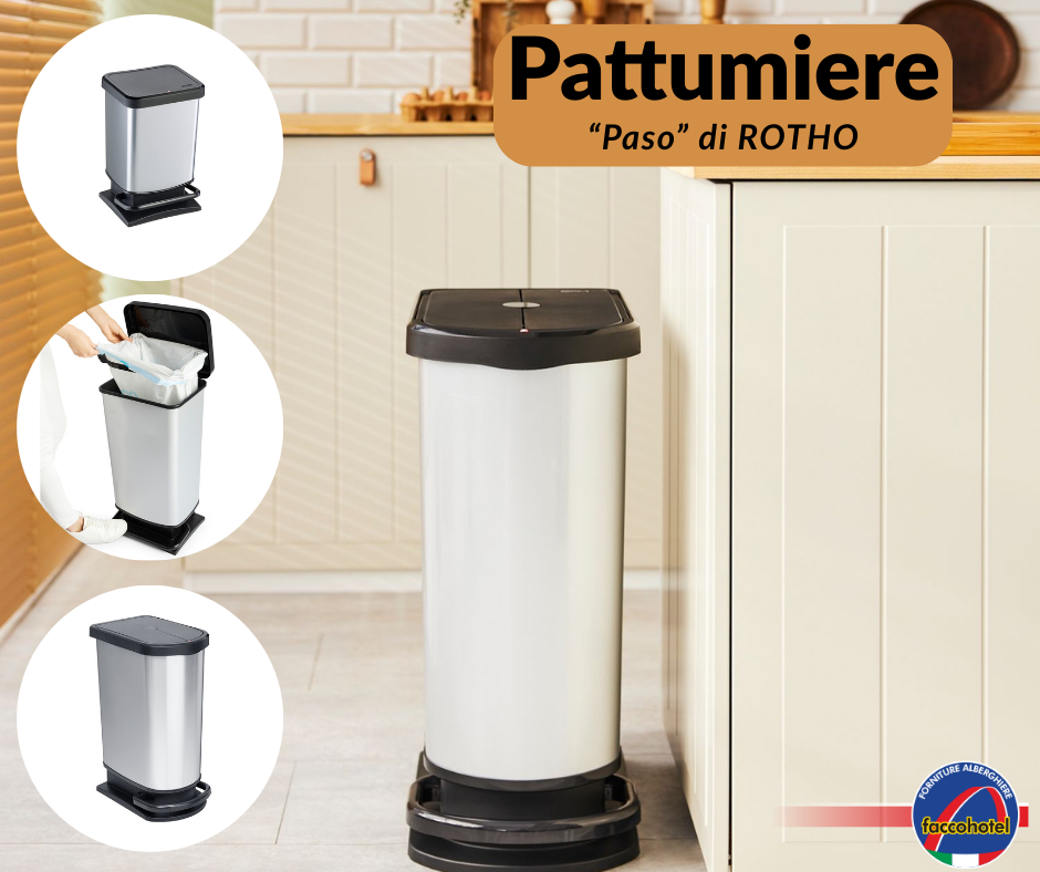 Pattumiere a pedale "PASO" di Rotho