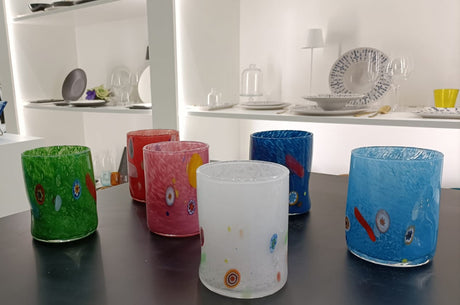 Collezione i goti soffiata a bocca cl.28 set 6 pezzi color