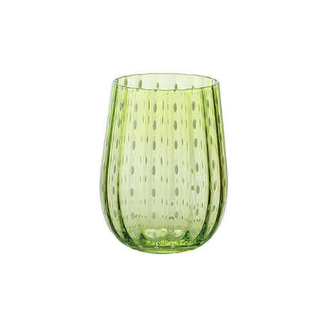 Bicchiere gocce cl.40 soffiata a bocca verde
