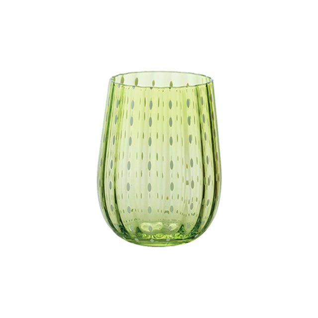Bicchiere gocce cl.40 soffiata a bocca verde