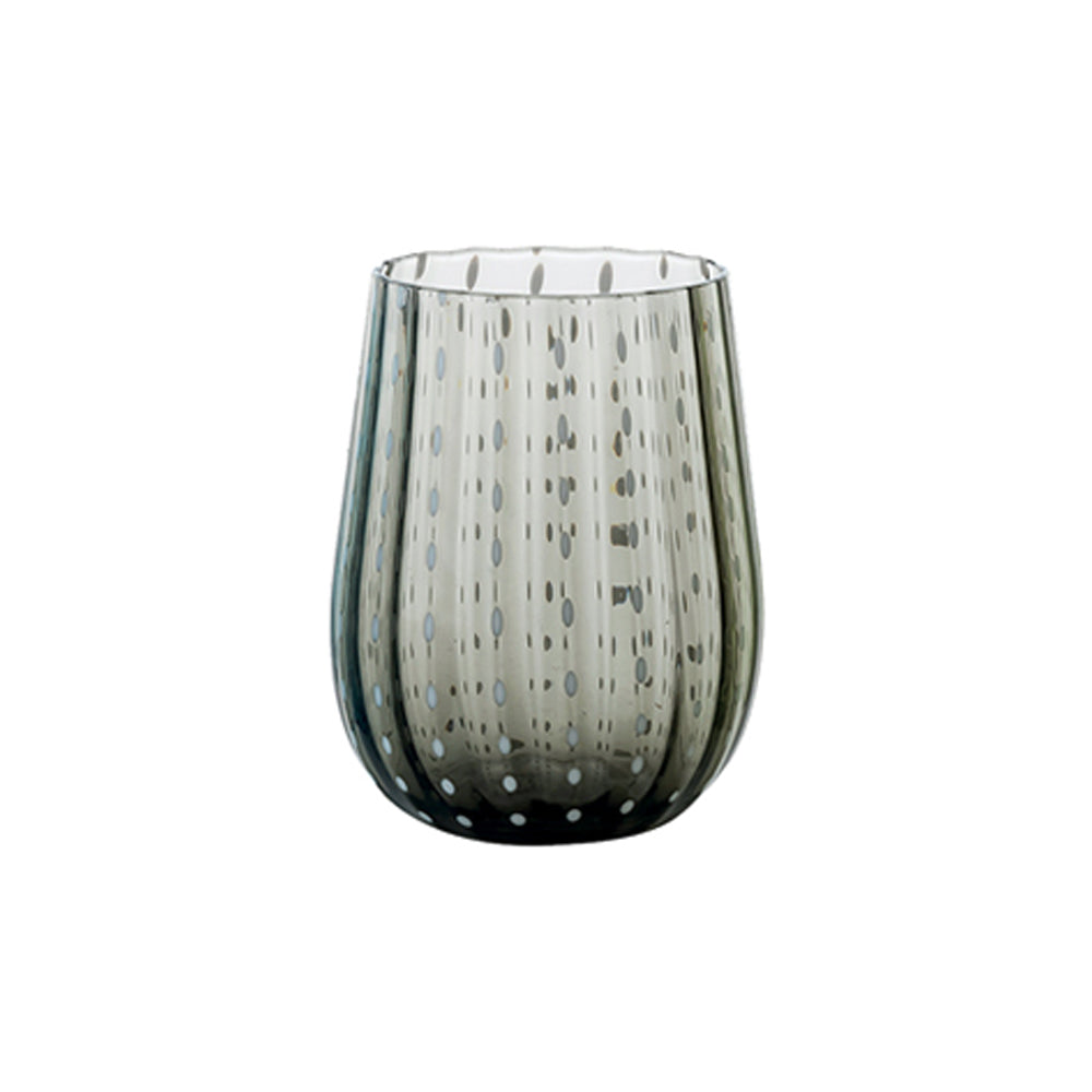 Bicchiere gocce cl.40 soffiata a bocca grigio ***