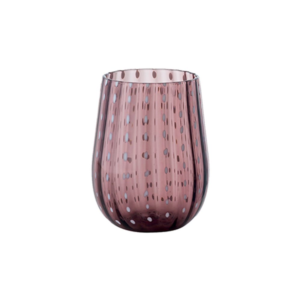 Bicchiere gocce cl.40 soffiata a bocca ametista