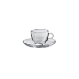 Tazza caffe' con piatto vetro basic cl.9 pasabahce