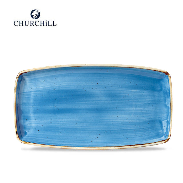Piatto rettangolare stonecast cm.35x18,5 cornflower blue churchill