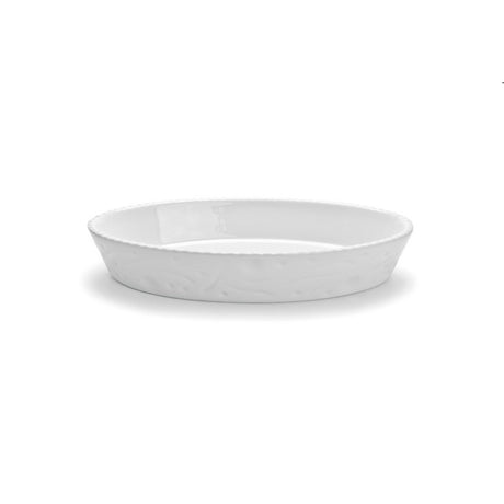 Pirofila ovale bianca cordonata cm.22x11 h.4 mps