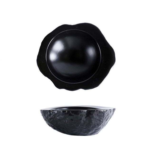 Coppa concava cm.24,5x20 effetto pietra nero feng ***