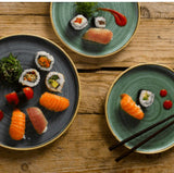 Piatto piano stonecast ø cm.26 chef's walled samphire green churchill