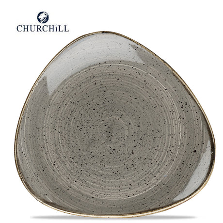 Piatto triangolare dessert stonecast cm.22,9 triangle peppercorn grey