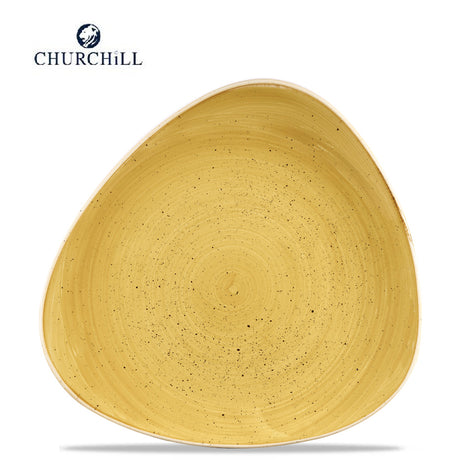 Piatto triangolare dessert stonecast cm.22,9 triangle mustard seed yel