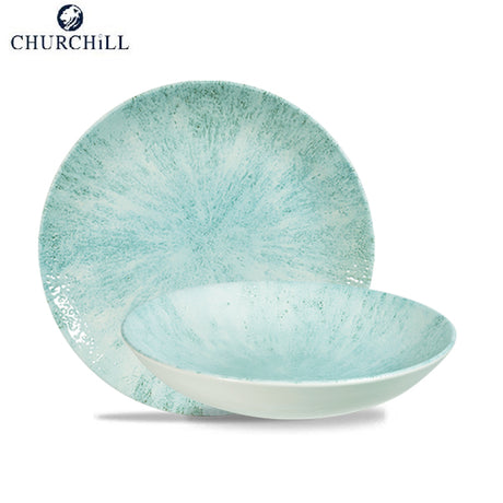 Piatto fondo studio prints stone cm.18,2 coup aquamarine