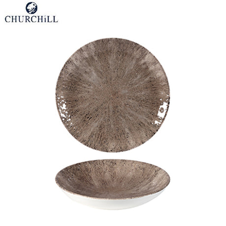 Piatto fondo studio prints stone cm.24,8 coup zircon brown