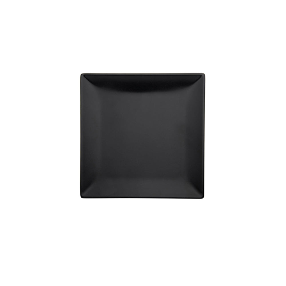 Piatto piano boston cm.24x24 stoneware nero opaco