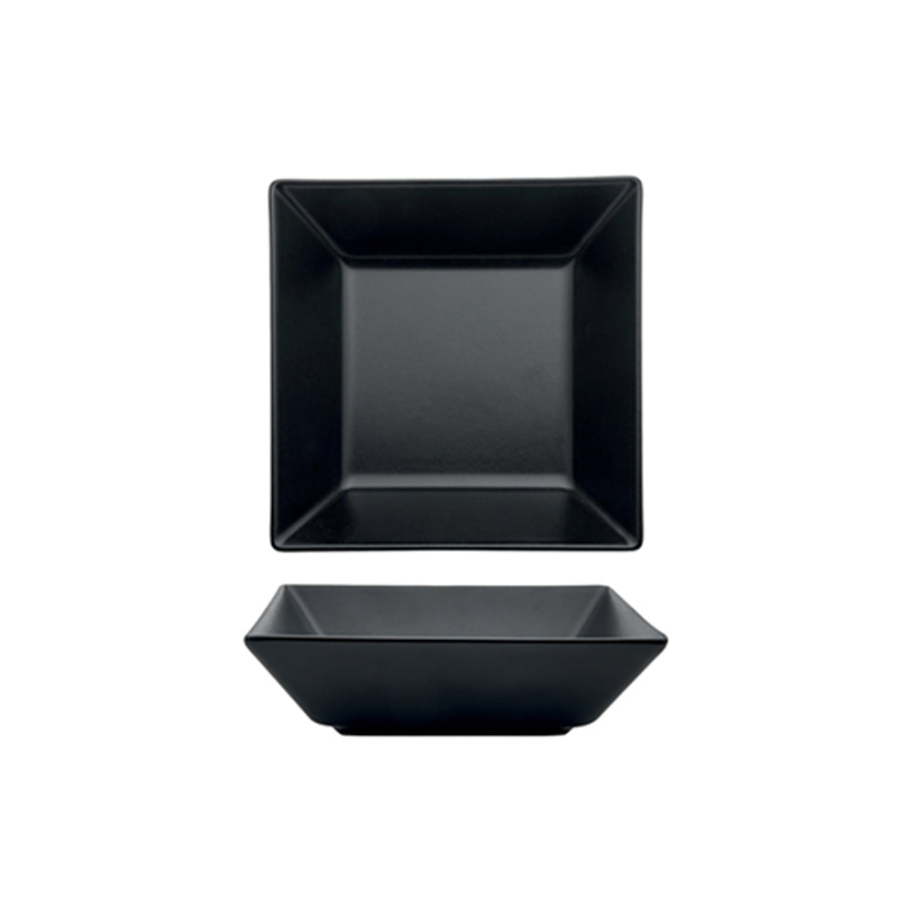 Piatto fondo boston cm.17x17 stoneware nero opaco