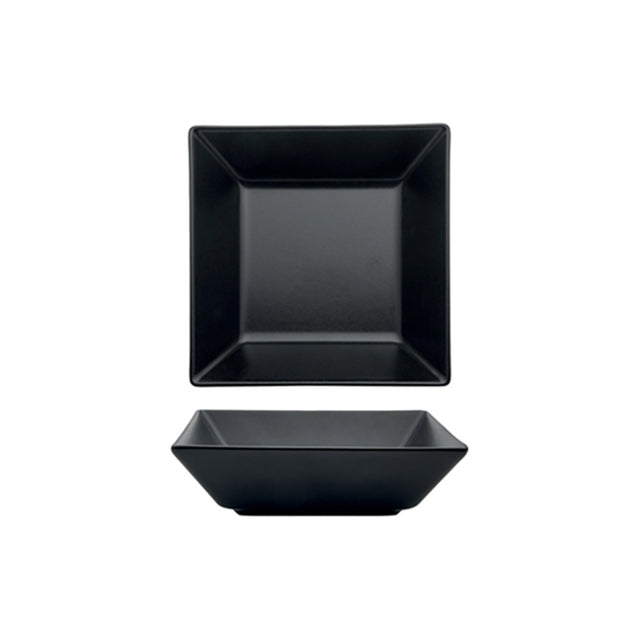 Piatto fondo boston cm.17x17 stoneware nero opaco