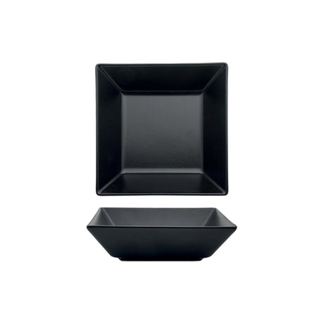 Piatto fondo boston cm.17x17 stoneware nero opaco