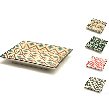 Piatto quadro mosaik cm.13.5x13.5  decori assortiti set 8 pezzi