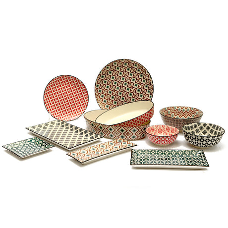 Piatto quadro mosaik cm.13.5x13.5  decori assortiti set 8 pezzi