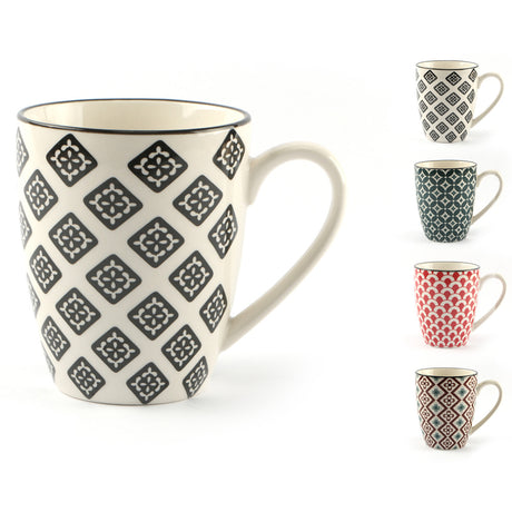 Tazza mug mosaik cl.28 set 8 pezzi con 4 decori assortiti