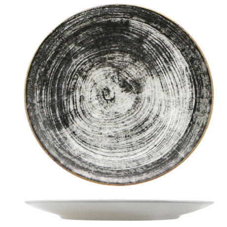 Piatto dessert black round cm.21 saturnia