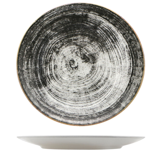 Piatto dessert black round cm.21 saturnia