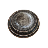Piatto fondo black round ischia cm.23 saturnia