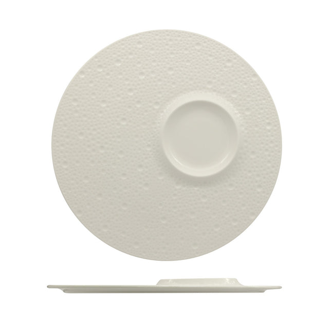 Piatto flat gourmet deva assimmetrico cm.30 allumina fenixe