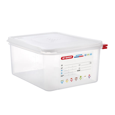 Contenitore polipropilene gn 1/2 h.15 con coperchio araven