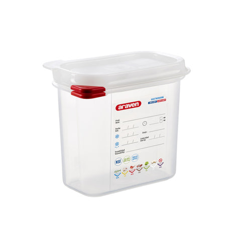 Contenitore polipropilene gn 1/9 h.15 con coperchio araven