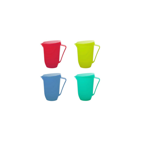 Caraffa plastica colorata con coperchio lt.1,5