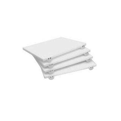 Tagliere polietilene bianco con fermi cm.40x30 h.2