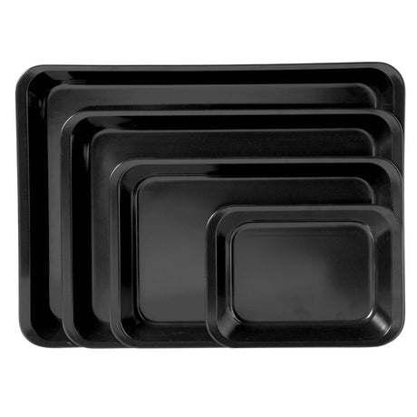 VASSOIO MELAMINA CON BORDO CM.35X25 H.4 NERO