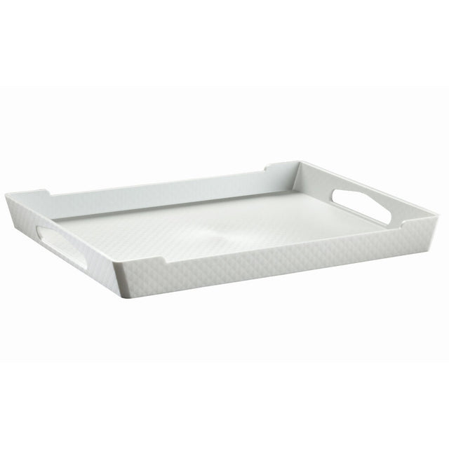 Vassoio plastica diamante capri cm.51x35 h.5 bianco