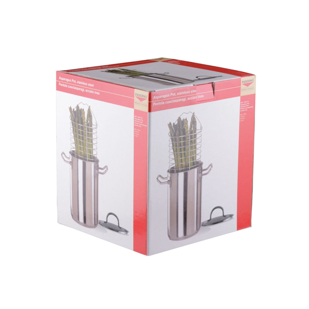 Pentola inox cuociasparagi coperchio e griglia ø cm.16 lt.4.8